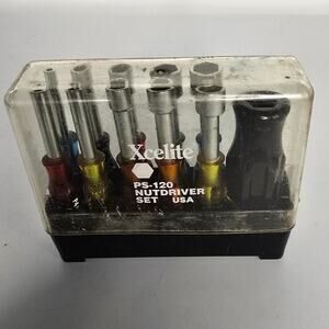 Xcelite PS-120 Nut Driver 11 Piece Set Torque Amplifier TA-2 Made USA Nice Shape